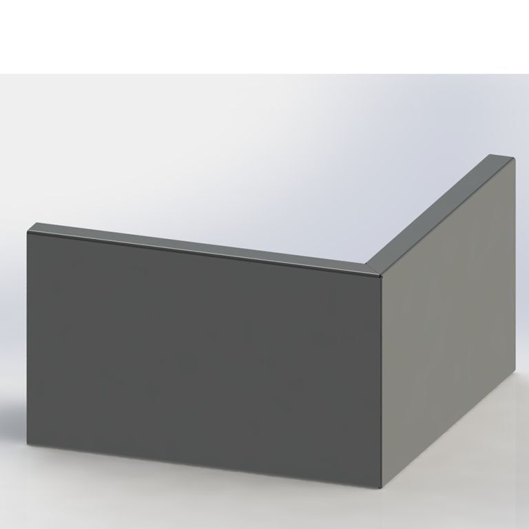 Porszórt acél támfal külső sarok 50 x 50 cm (magasság 30 cm)