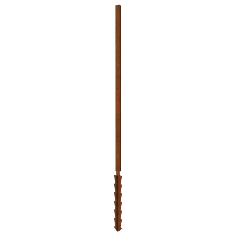 Corten acél állvány egyenes földelőcsap 190 x 6 x 3 cm-es méretben