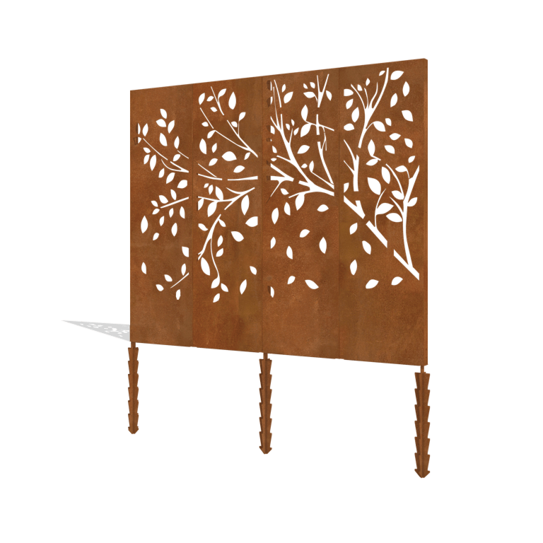 Corten acél panel fa komplett készlet 240 x 6 x 190 cm