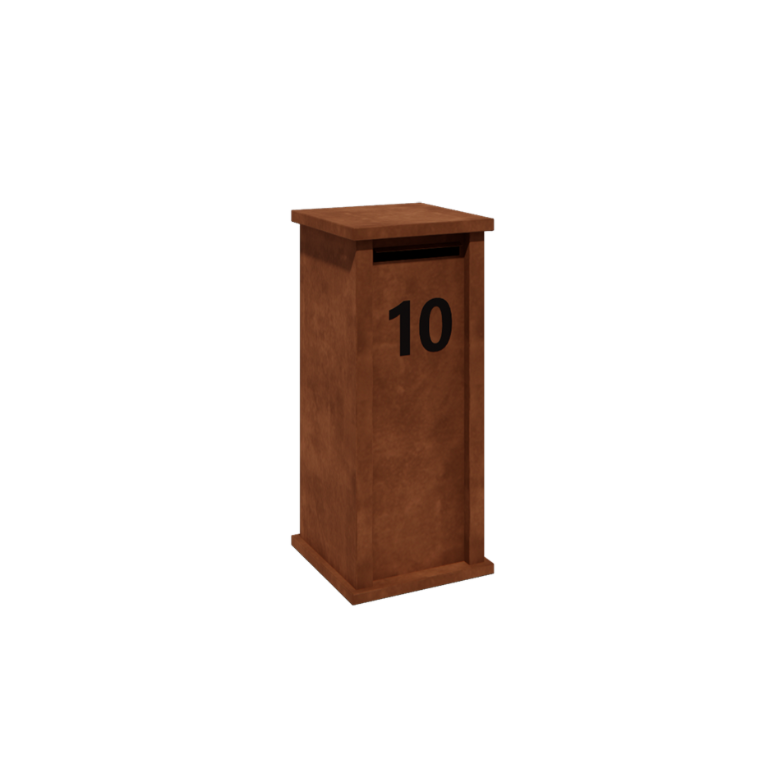Corten acél postaláda - Arizona S - 40 x 40 x 100 cm