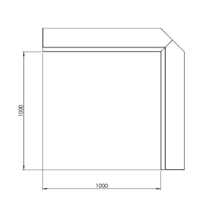 Corten acél támfal belső sarok 100 x 100 cm (magasság 40 cm)
