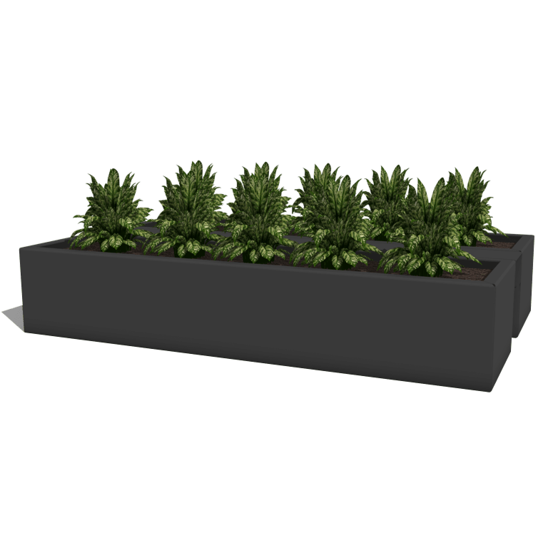 Porszórt acél virágláda erkélyre 80 cm