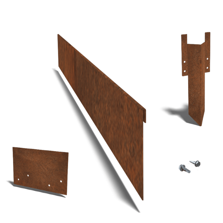 Corten acél szegély zúzott 13 cm teljes készlet 15 méterenként