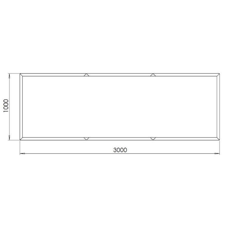 Porszórt acél virágláda Texas xxl 300 x 100 cm