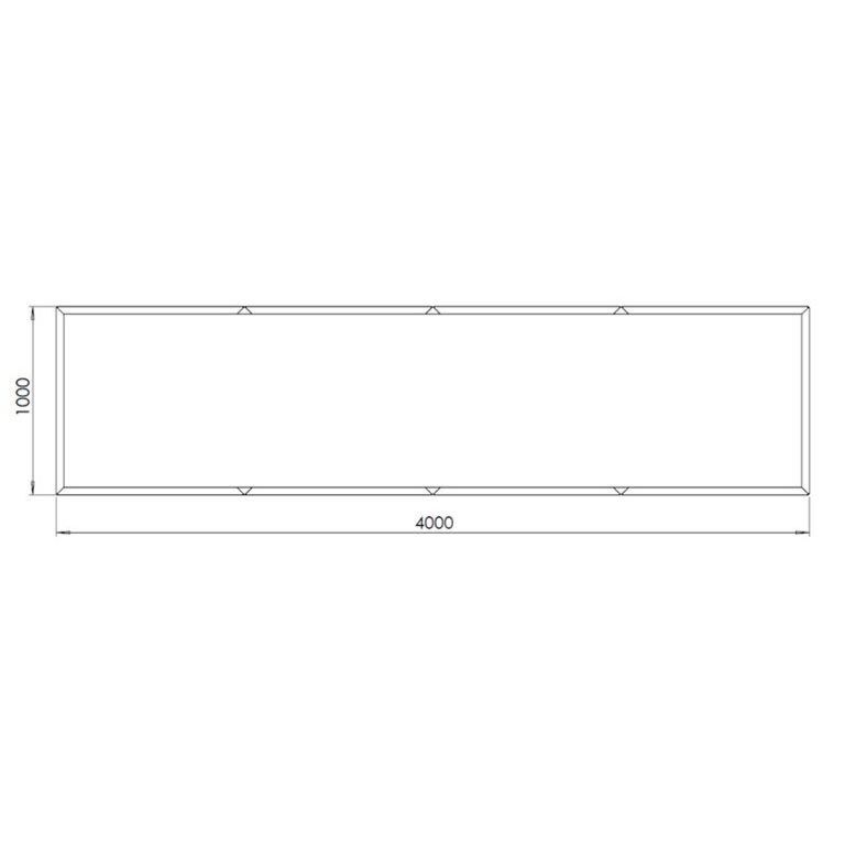 Porszórt acél virágláda Texas xxl 400 x 100 cm