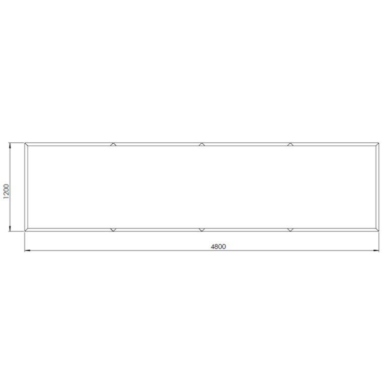 Porszórt acél virágláda Texas xxl 480 x 120 cm