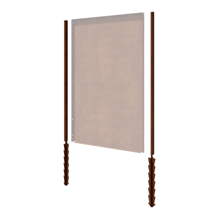 Corten acél oszlop - Egyenes leszúró tüskével - 190 x 6 x 3 cm