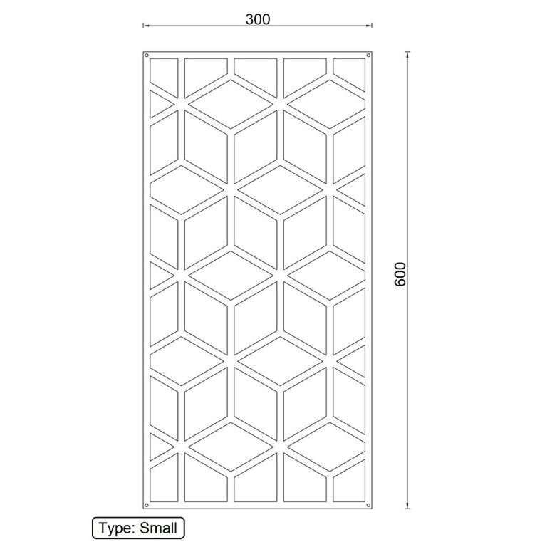 Corten acél fali dekoráció Geometriai formák 2.0