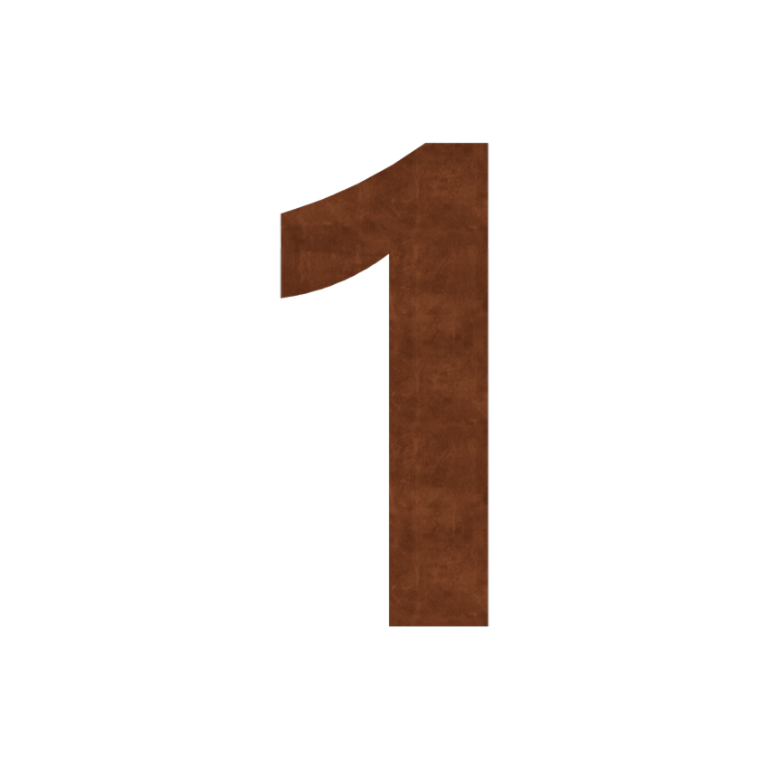 Corten acél házszám 1 - 15 cm