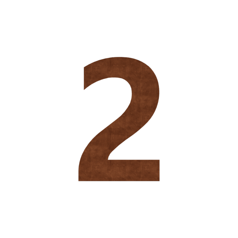 Corten acél házszám 2 - 9,8 x 15 cm