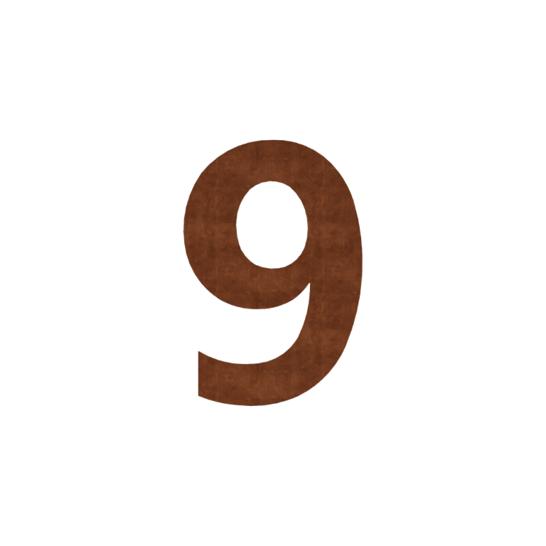 Corten acél házszám 9 - 50 cm