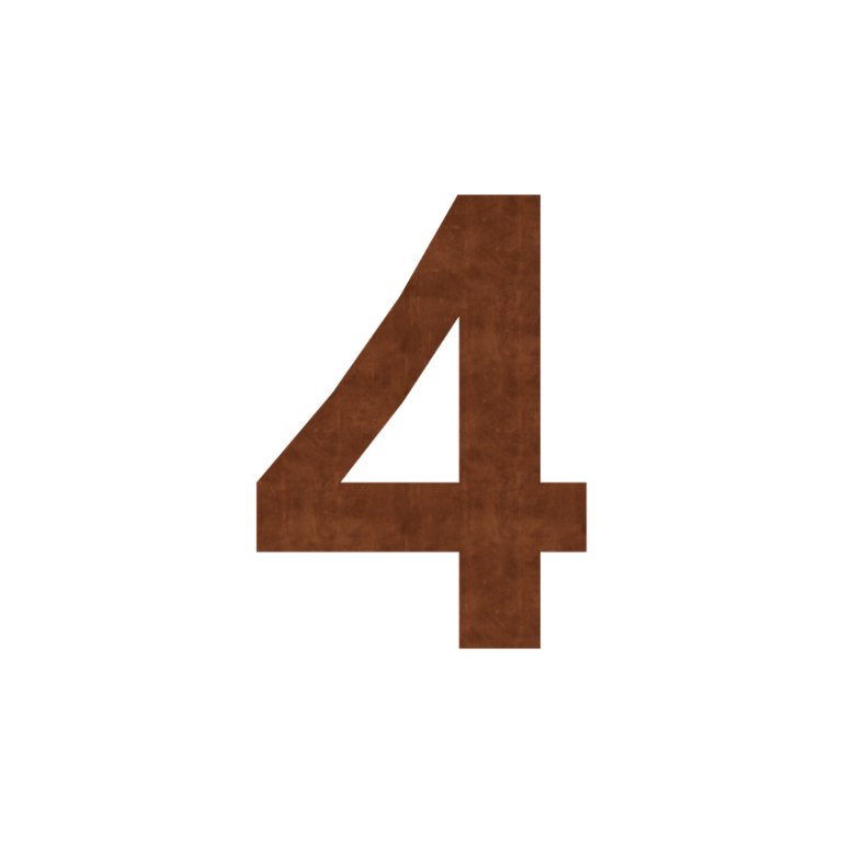 Házszám corten acél (födém) 0 - 15 cm 4 - 15 cm