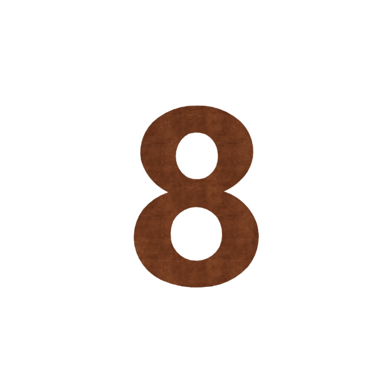 Házszám corten acél (födém) 0 - 15 cm 8 - 15 cm