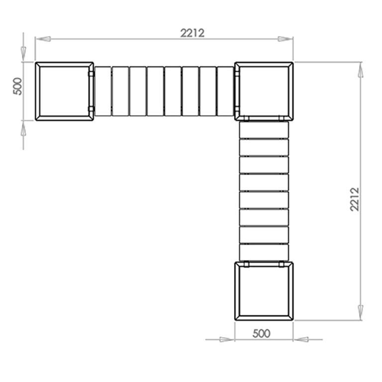 Corten acél virágláda paddal Vegas Miami sarokegység