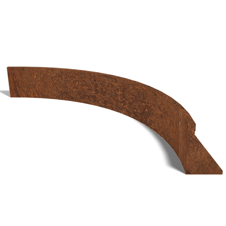 Corten acél támfal belső kanyar 150 x 150 cm (magasság 30 cm)