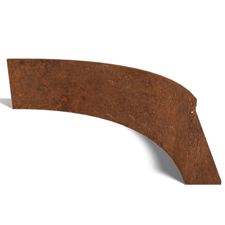 Corten acél támfal belső kanyar 150 x 150 cm (magasság 50 cm)