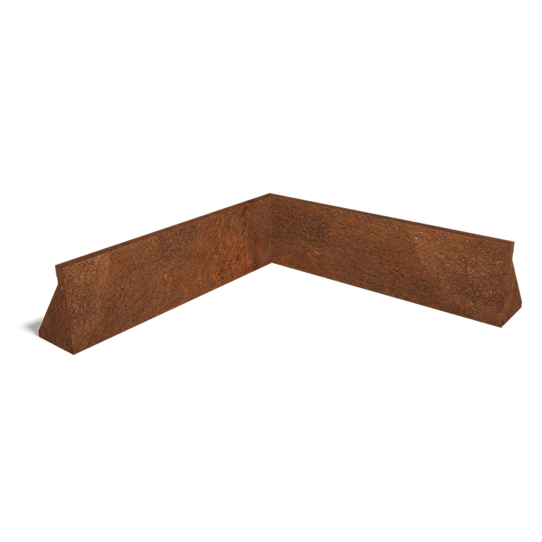 Corten acél támfal belső sarok 100 x 100 cm (magasság 30 cm)