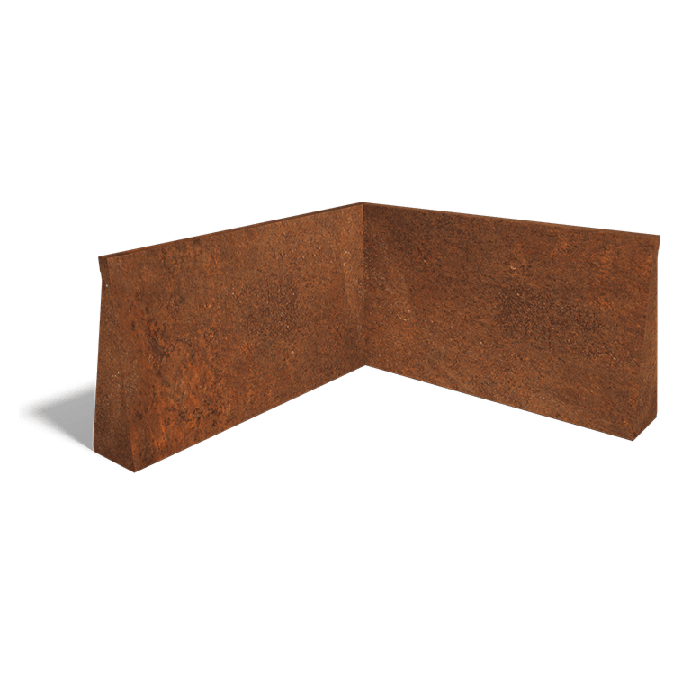 Corten acél támfal belső sarok 100 x 100 cm (magasság 60 cm)