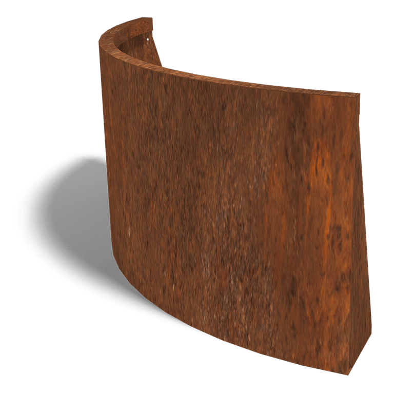 Corten acél támfal külső kanyar 100 x 100 cm (magasság 60 cm)