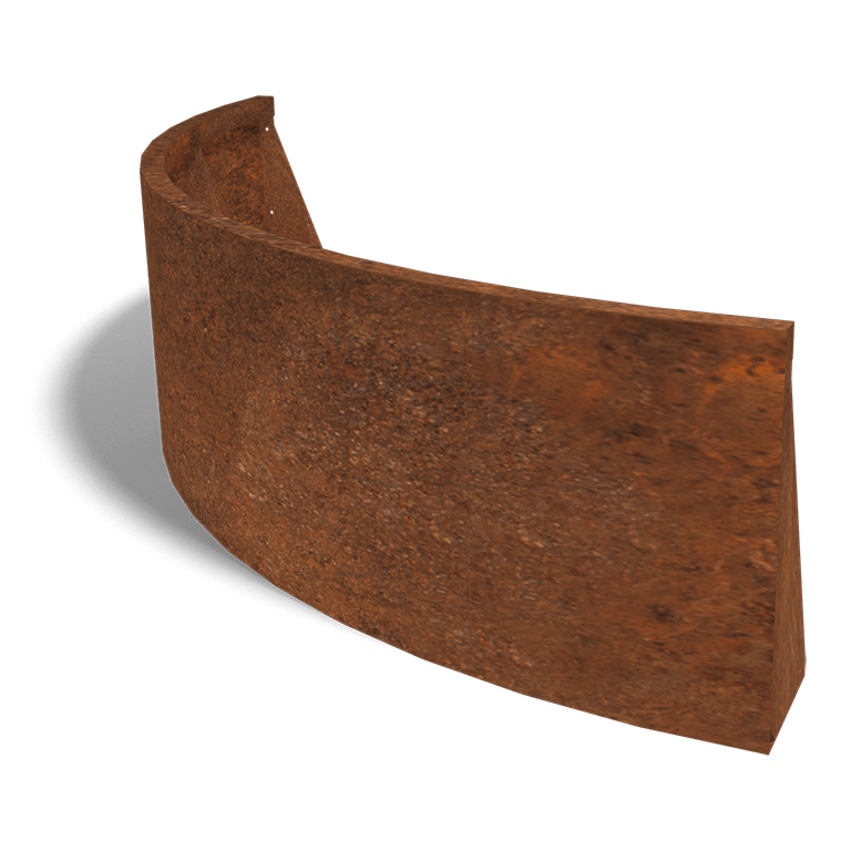 Corten acél támfal külső kanyar 150 x 150 cm (magasság 50 cm)