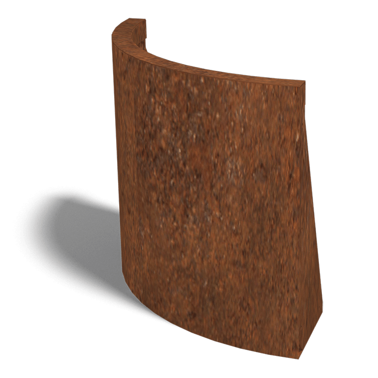 Corten acél támfal külső kanyar 50 x 50 cm (magasság 50 cm)
