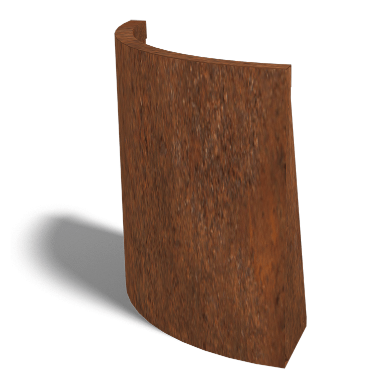 Corten acél támfal külső kanyar 50 x 50 cm (magasság 60 cm)