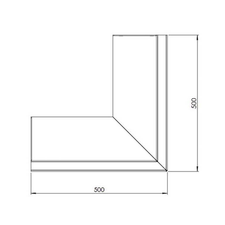 Corten acél támfal külső sarok 50 x 50 cm (magasság 40 cm)