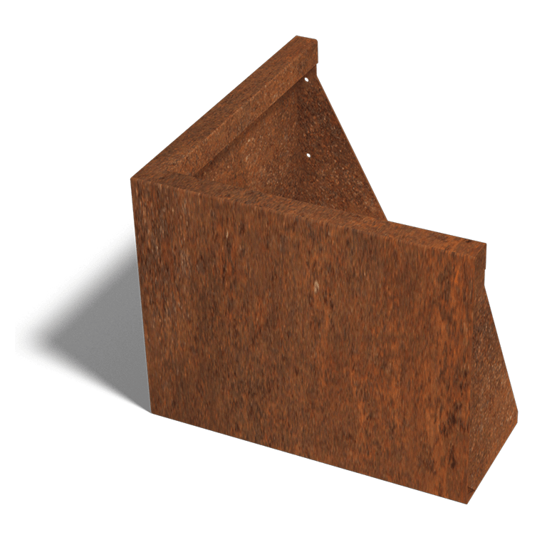 Corten acél támfal külső sarok 50 x 50 cm (magasság 40 cm)