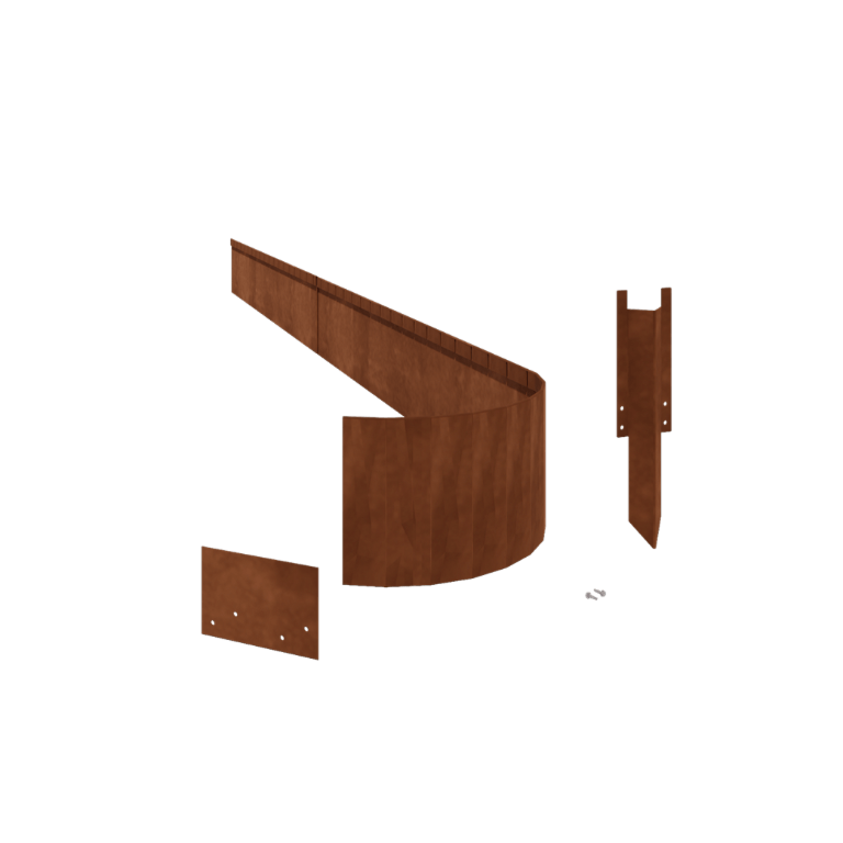 Corten acél ágyásszegély - Zúzott FLEX - Magasság 23 cm - Teljes készlet 15 méter