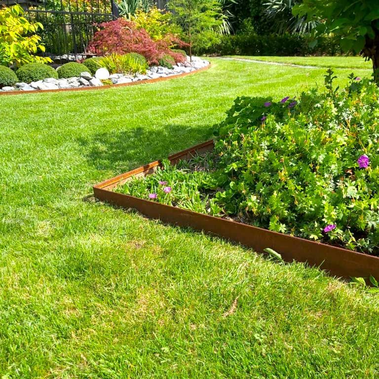 Corten acél ágyásszegély - Zúzott - Magasság 23 cm - Teljes készlet 24 méter
