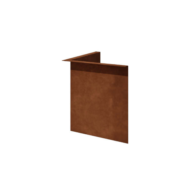 Corten acél ágyásszegély - Rögzített - Belső sarok - Magasság 34 cm