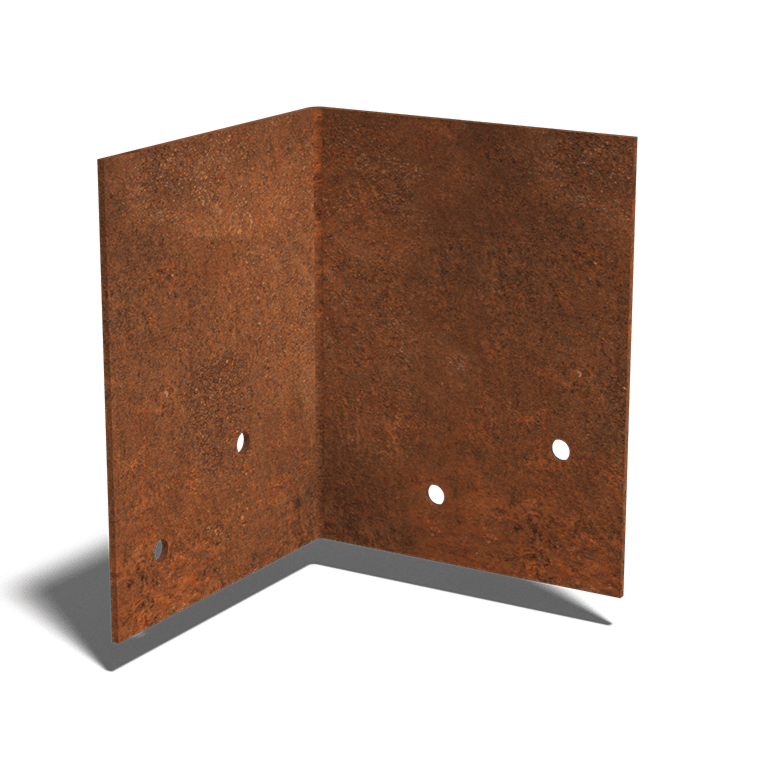 Csatlakozólemez corten acél 90º közepes 22 - 25 cm