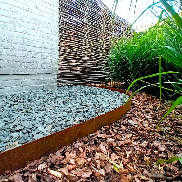 Corten acél ágyásszegély - Egyenes - Magasság 15 cm - 150 cm