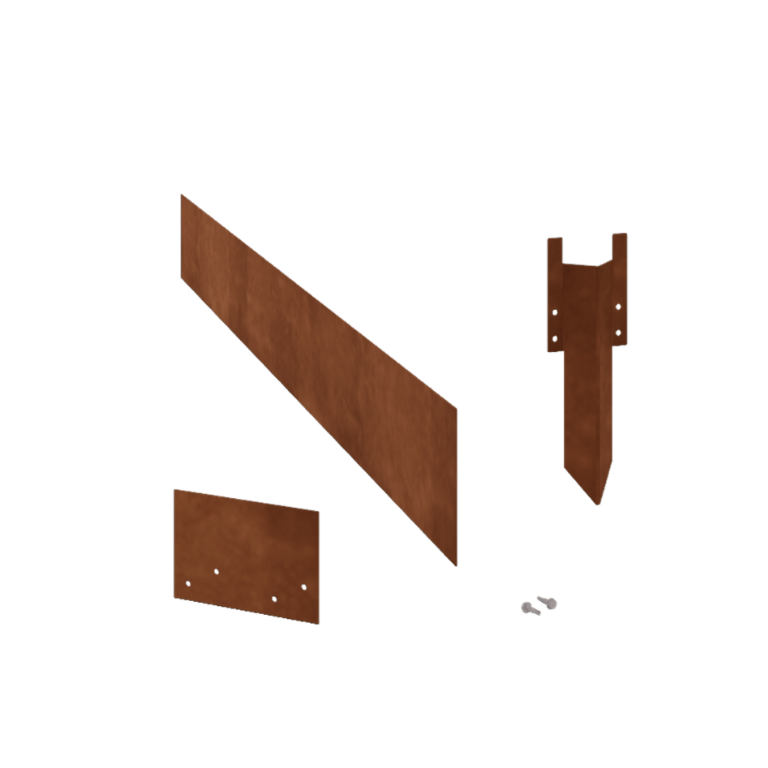 Corten acél ágyásszegély - Egyenes - Magasság 15 cm - Teljes készlet 24 méter