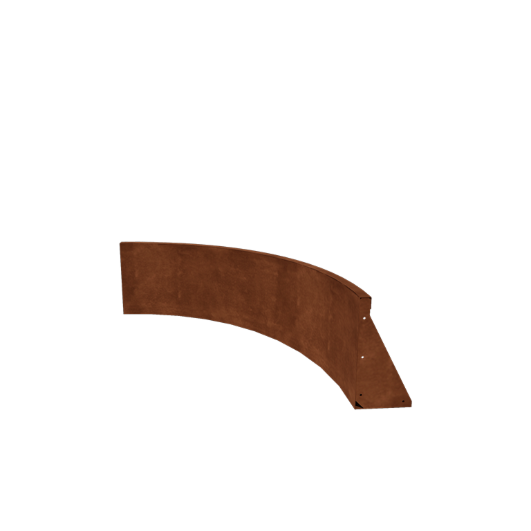 Corten acél támfal belső kanyar 100 x 100 cm (magasság 40 cm)