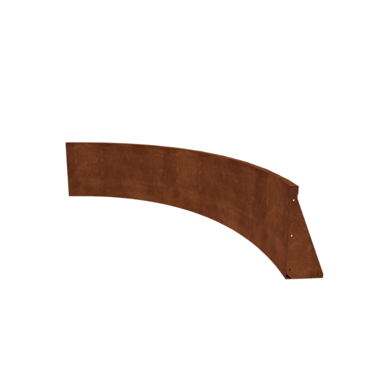 Corten acél támfal belső kanyar 150 x 150 cm (magasság 50 cm)