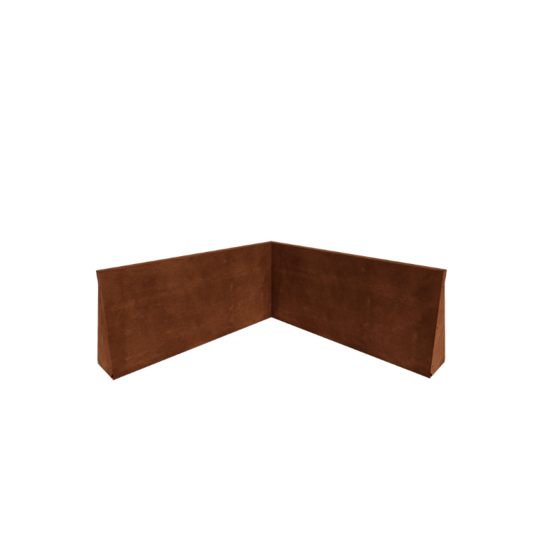 Corten acél támfal - Belső sarok - 100 x 100 x 50 cm