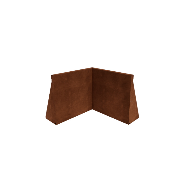 Corten acél támfal belső sarok 50 x 50 cm (magasság 50 cm)