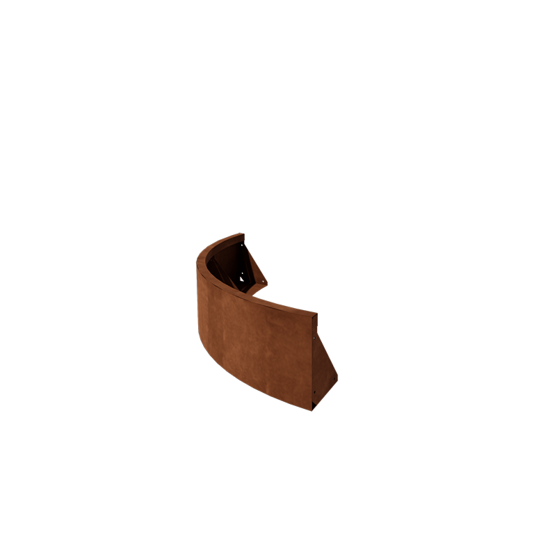 Corten acél támfal külső kanyar 100 x 100 cm (magasság 30 cm)