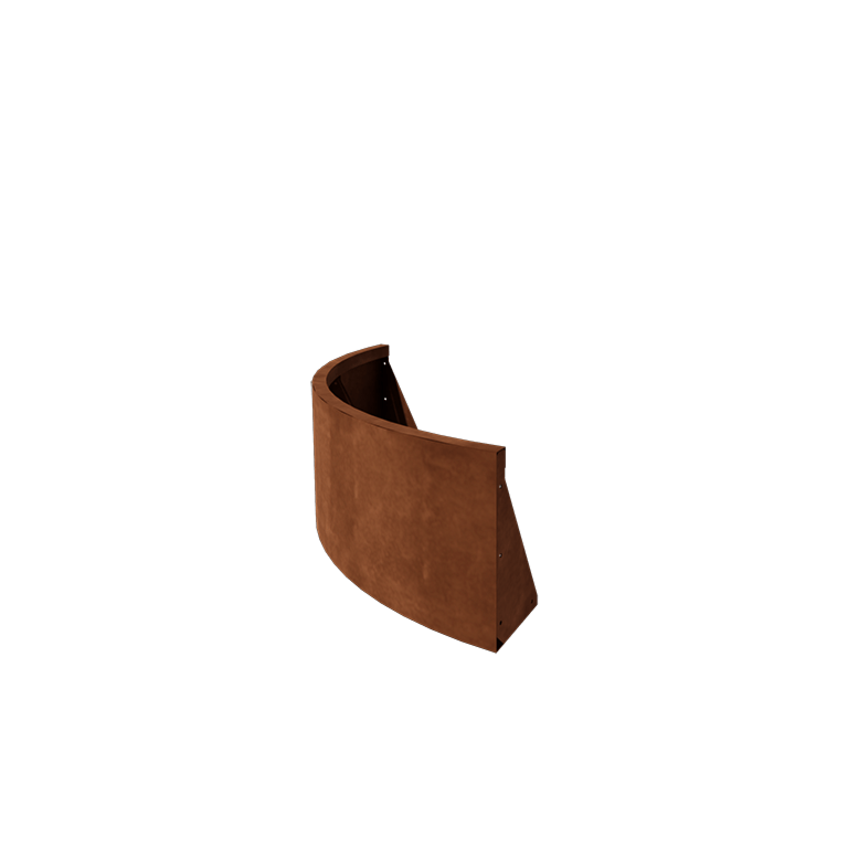 Corten acél támfal - Külső ív - 100 x 100 x 40 cm