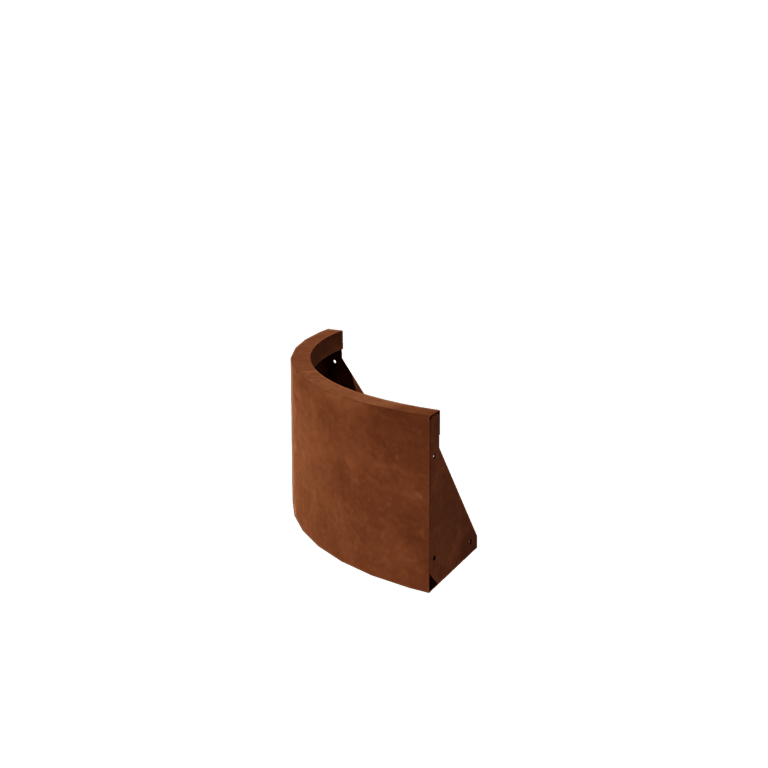 Corten acél támfal - Külső ív - 50 x 50 x 30 cm