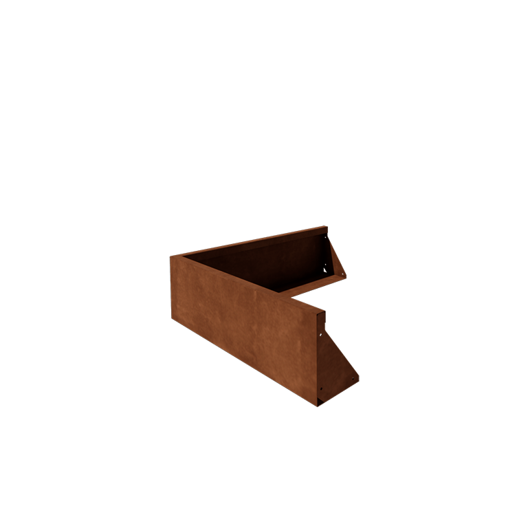 Corten acél támfal - Külső sarok - 100 x 100 x 30 cm
