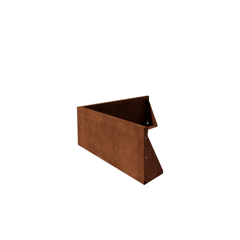 Corten acél támfal - Külső sarok - 100 x 100 x 40 cm
