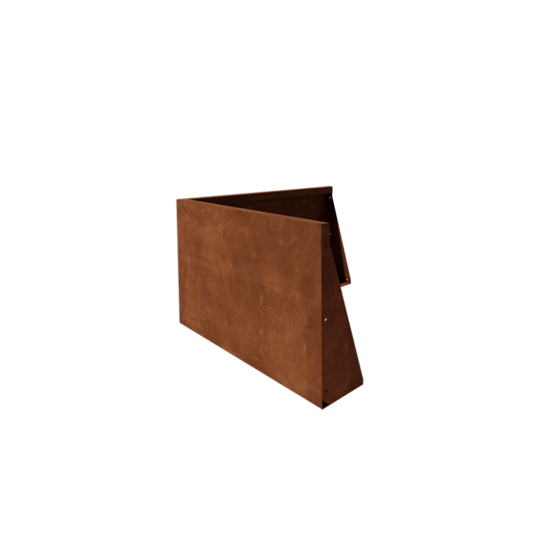Corten acél támfal - Külső sarok - 100 x 100 x 60 cm