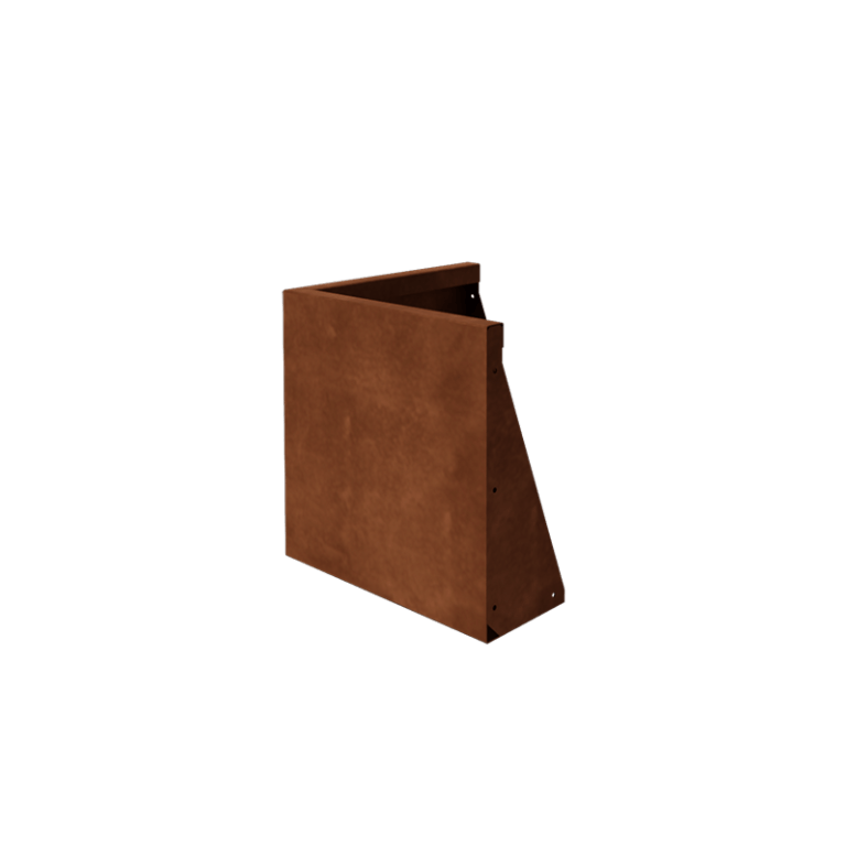 Corten acél támfal külső sarok 50 x 50 cm (magasság 50 cm)