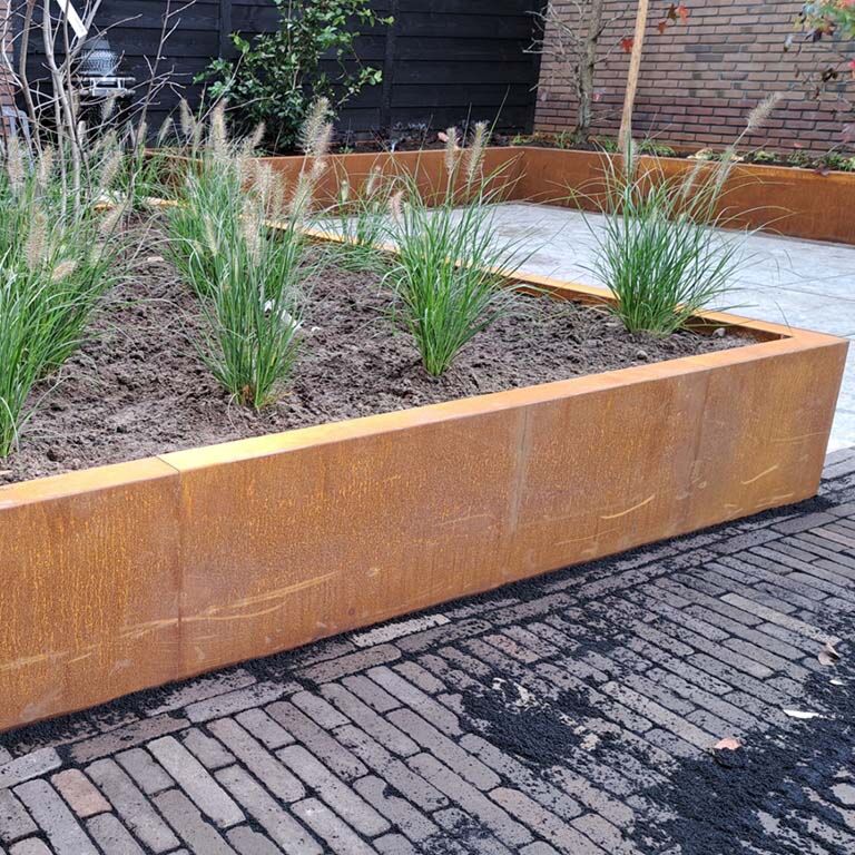 Corten acél támfal egyenes 150 cm (magasság 40 cm)