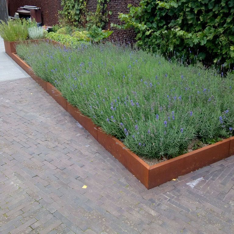 Corten acél támfal egyenes 200 cm (magasság 30 cm)