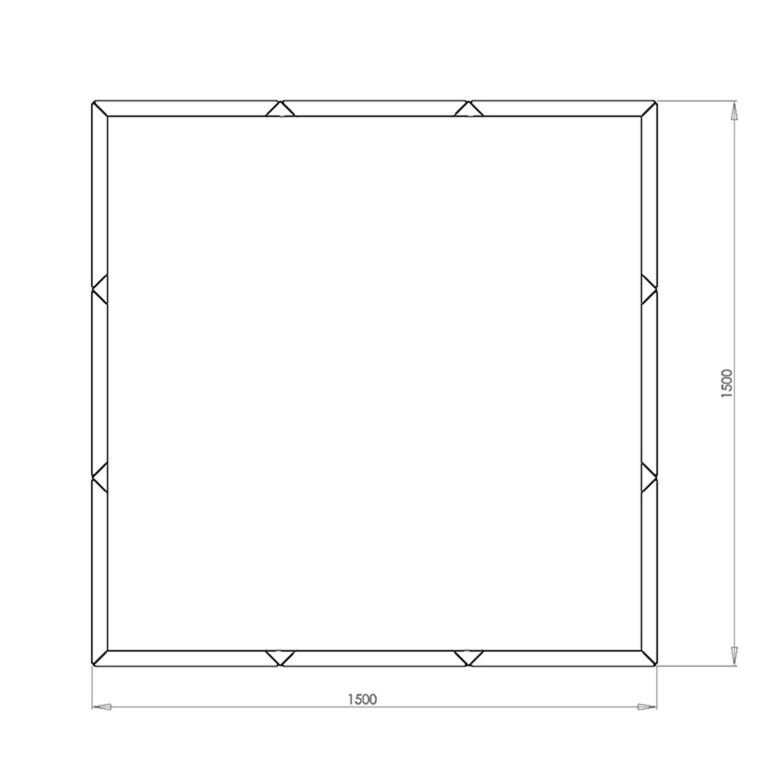 Corten acél virágláda Miami xxl 150 x 150 cm