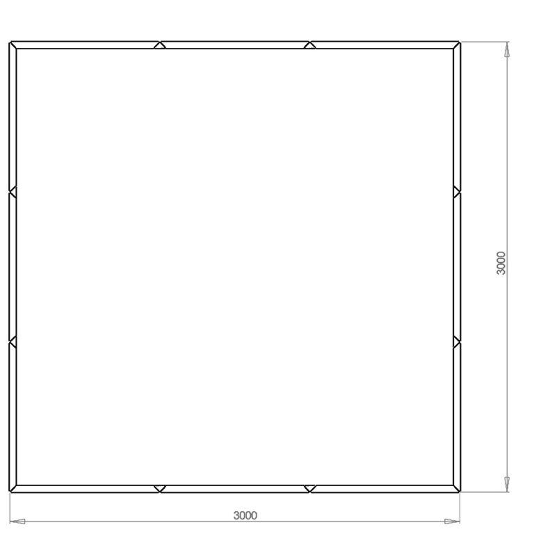 Corten acél virágláda Miami xxl 300 x 300 cm