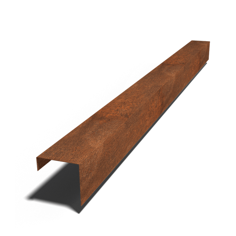 Corten acél fedőprofil 15 x 15 x 5 cm (hossza 240 cm)